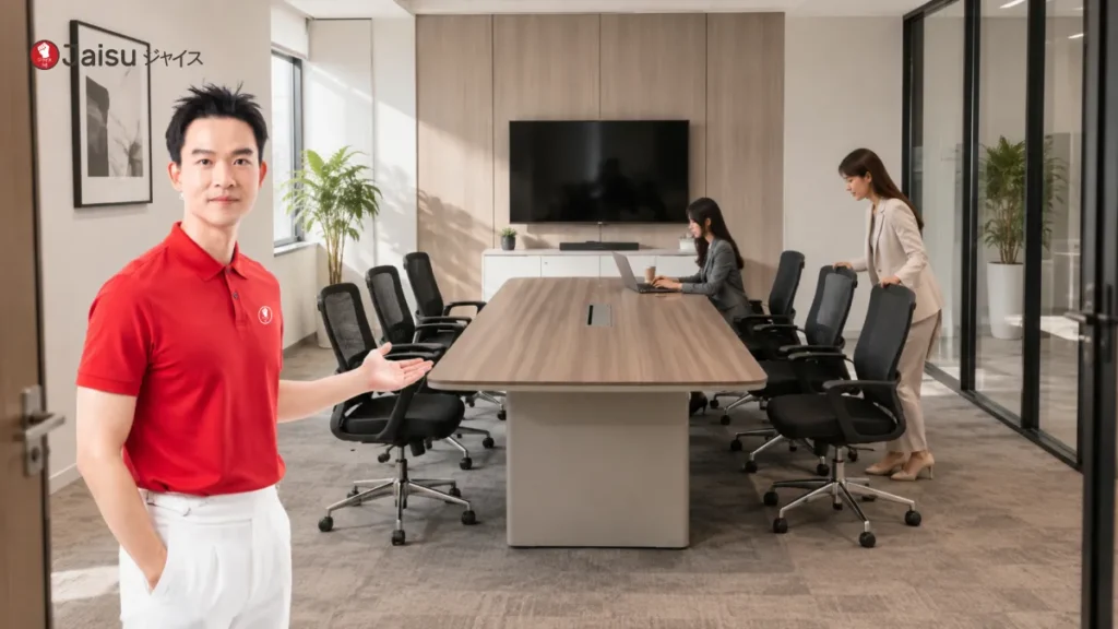 ขนาดห้องประชุมกว้างเท่าไหร่ ควรเลือกโต๊ะประชุมกี่เมตร (คำนวณระยะเก้าอี้และทางเดิน)
