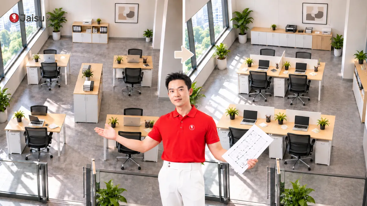 สำนักงานพื้นที่เล็ก จัดโต๊ะทำงานอย่างไรให้เพิ่มที่นั่งได้โดยไม่อึดอัด